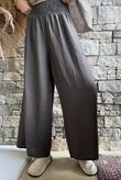 Basso Shirring Wide Leg Pant Chocolate
